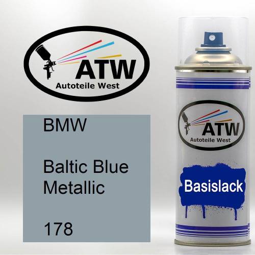 BMW, Baltic Blue Metallic, 178: 400ml Sprühdose, von ATW Autoteile West.